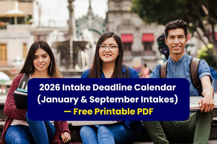 2026 Intake Deadline Calendar (January & September Intakes) with Free ...