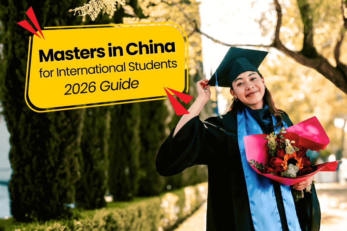 a masters student in china holding her certificate on graduation day