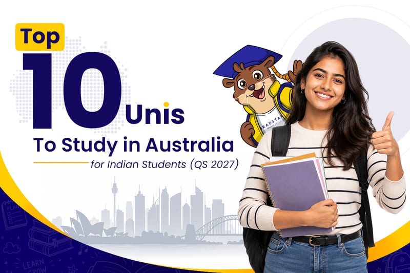 An Indian student who is studying in Australia holding books and showing thumbs up with Edy