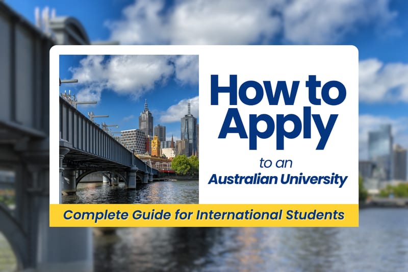 Indian student preparing documents to apply to an Australian university.